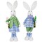 Northlight Bunny Couple in Matching Checkered Outfits Easter Figures - 18.75" - Set of 2